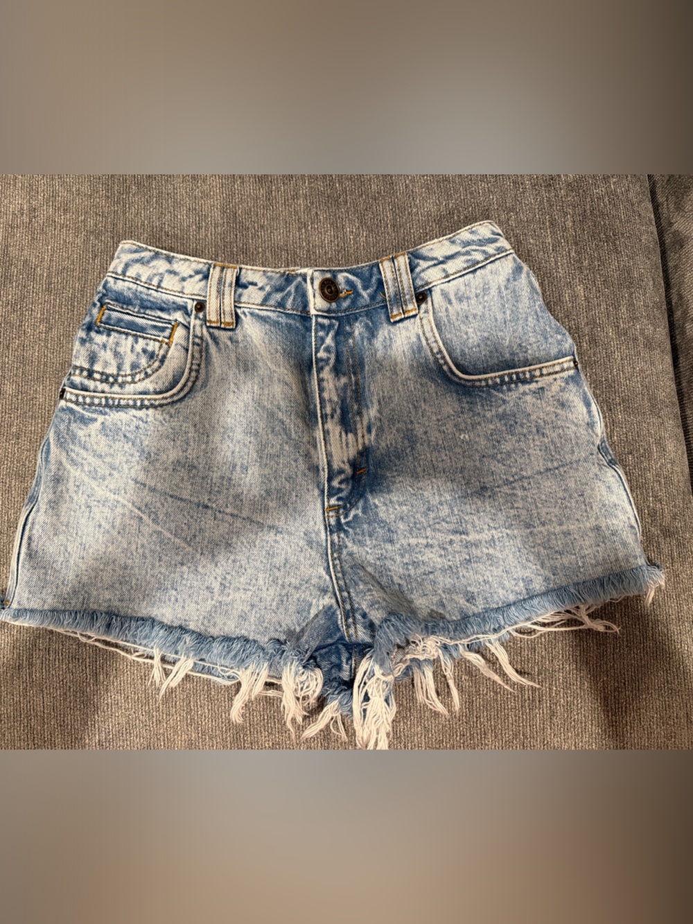 BDG Light Blue High-Waist Denim Cutoff Shorts